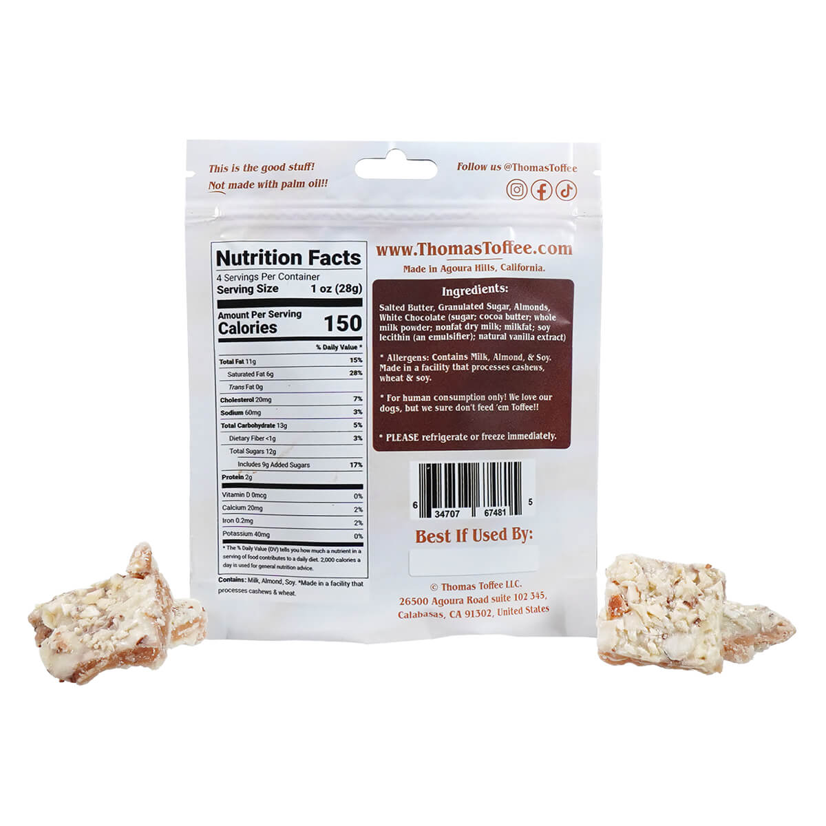 Thomas Toffee White Chocolate Toffee